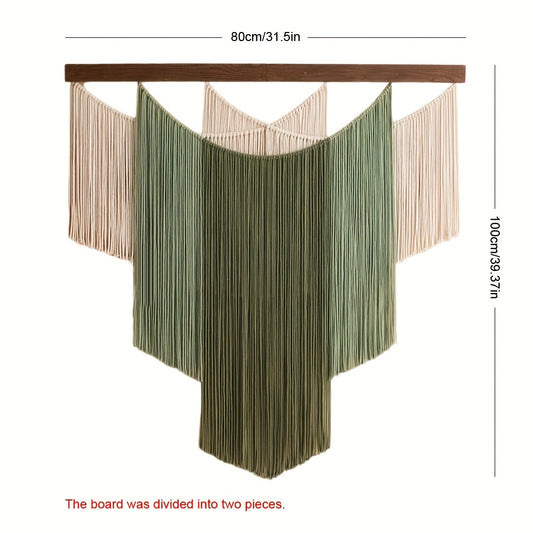 1Pieces Macrame Wall Hanging Large Bohemian Style Wooden Plank Colorful Tassel Wall Decoration Tapestry Minimalist Handmade Tassel Background Wall Headboard Hanging Decoration Tapestry