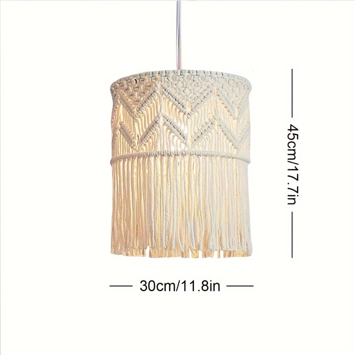 1Pieces Bohemian Style Hanging Ornament Hand Woven Tassel Pendant Light Decorative Lamp Shade - Does not include lights
