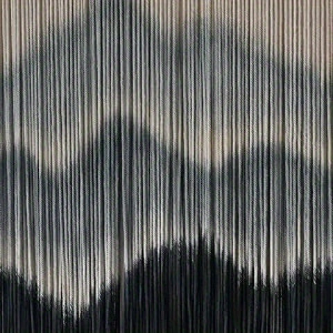 【Family relaxation】Large Bohemian Macrame Wall Hanging Canvas - Stripes、Gradient Blue and Black Fiber Art，Perfect for modern home decor，51Inches Wide x 31Inches Long，Cotton material，Bohemian Home Decor|Striped Pattern|Handmade Textile Products，McLamy Wall