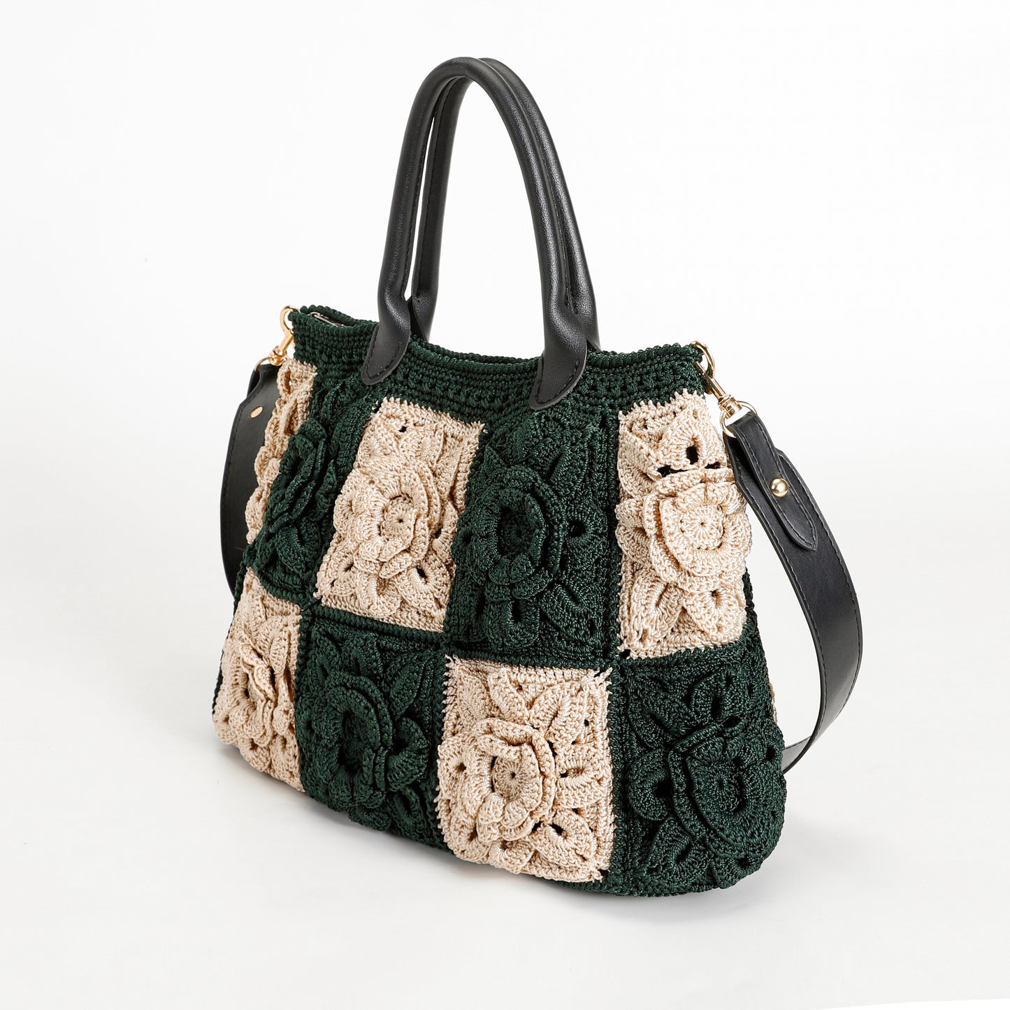 19Peony Flower Handmade Crochet Bag