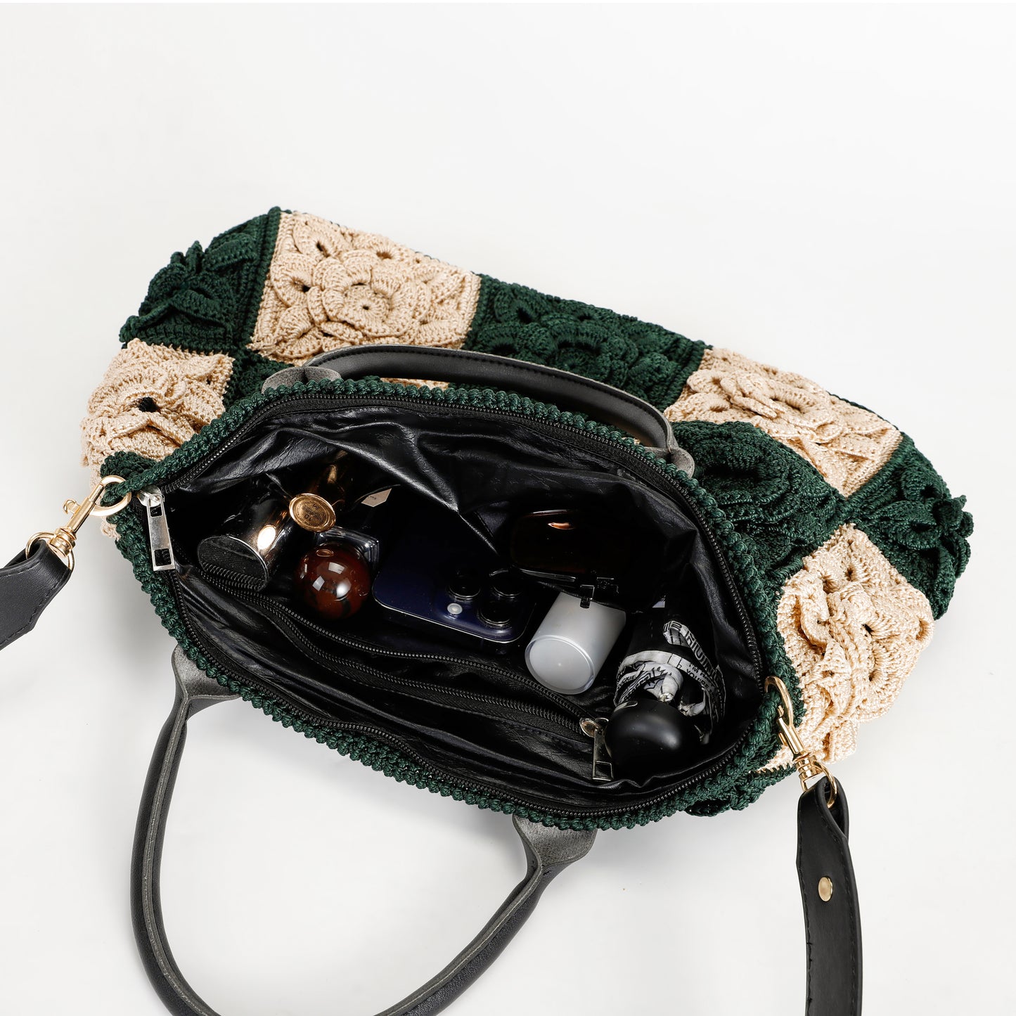 19Peony Flower Handmade Crochet Bag