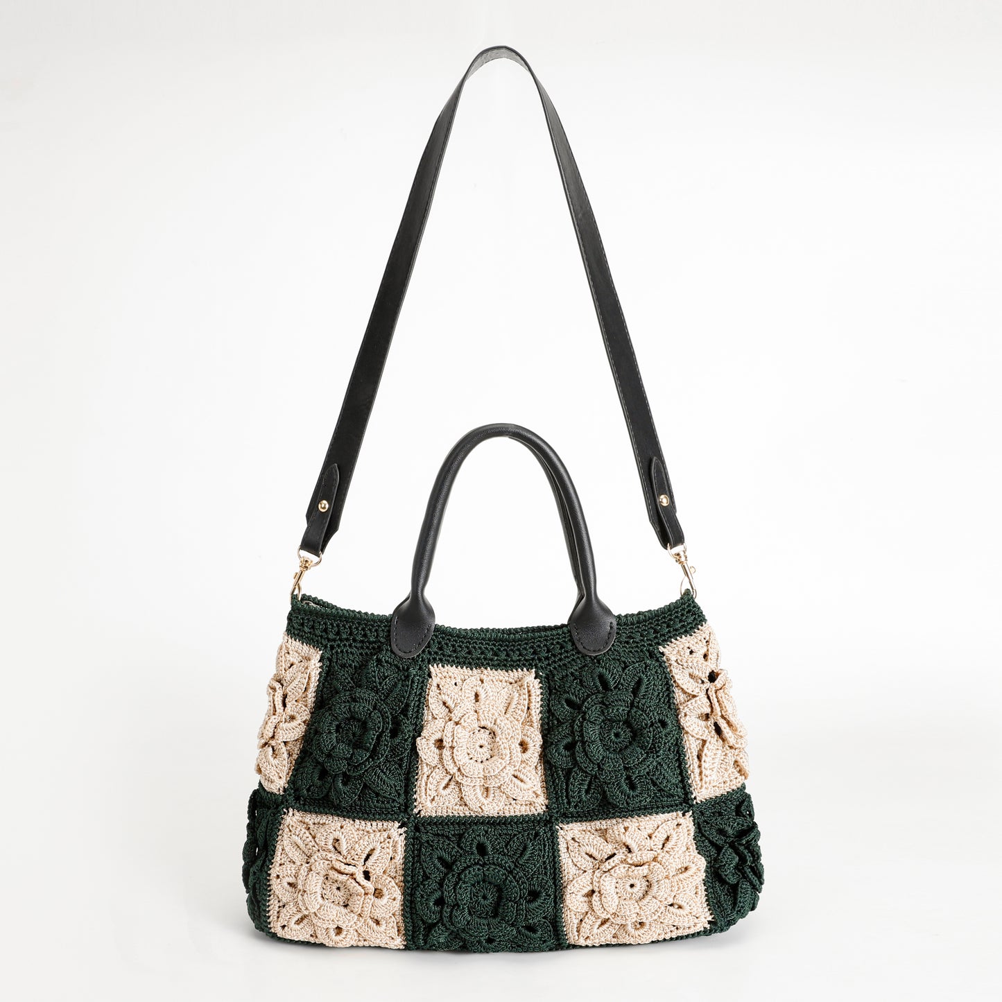 19Peony Flower Handmade Crochet Bag