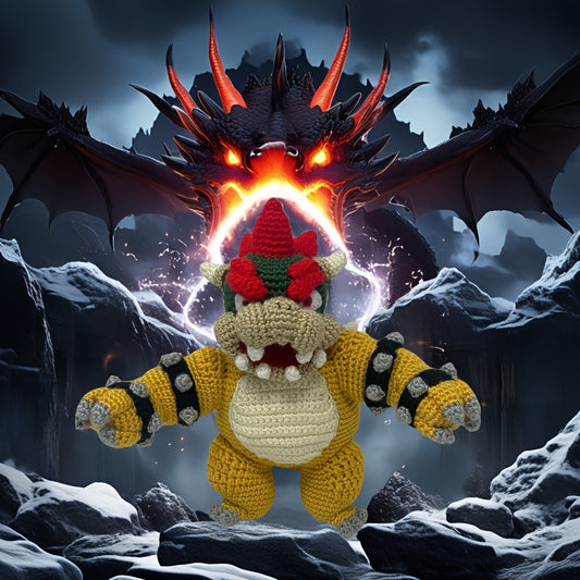 Boss Dragon Crochet Kit for Beginners，Crochet Kit with Step-by-Step Video Tutorial，Crochet Kit，Adult Crochet Starter Kit，Woven Kit，Birthday Gift，Gift for Friends
