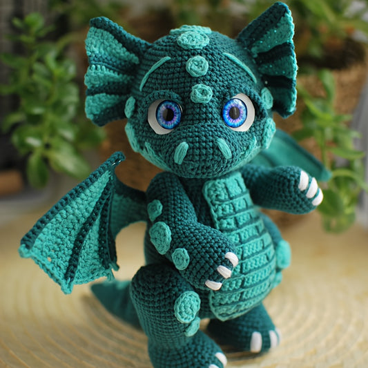 1 Set Beginner Animal Crochet Kit，Crochet Kit for Adults Beginners，With Step-by-Step Text Tutorial，Dragon DIY Knitting Kit，Cute and Funny Home Decorations，Birthday Valentine's Day Holiday Gifts