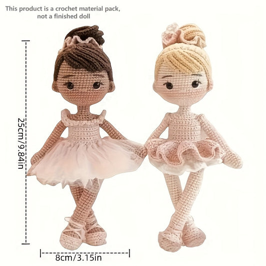 2Set of Materials for Dancing Bun Hairstyles for Girls，Beginners can easily get started | Includes full set of tools（Crochet+Wool+Accessories）| Birthday Gift for Best Friend/Valentine's Day Commemoration/Christmas Party Decorations | Bilingual Illustrated