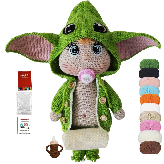 1Alien Beginner Crochet Kit，Crochet Kit for Adults，With Step-by-Step Textual Tutorial，DIY Adult Crafts，Birthday and holiday gifts，Cute and Fun Modern Home Decor Ornaments
