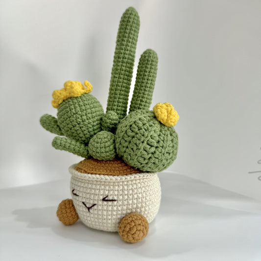 Hand Woven Cactus Artificial Plants with Container - Office Decoration Plush Hovosia，Desktop Bedroom Display - Very suitable for a new home，Christmas，Halloween，Hanukkah Festival，Thanksgiving Day，Mother's Day。